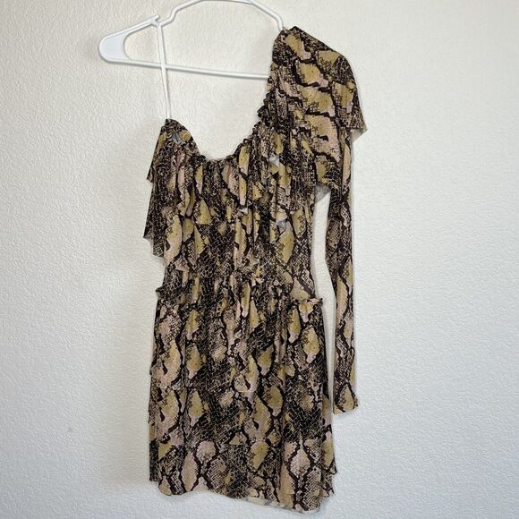 House of Harlow 1960 X Revolve Small One Shoulder Mini Dress Snake Print… - Picture 7 of 10